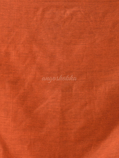 Orange Cotton Molmol Handloom Saree