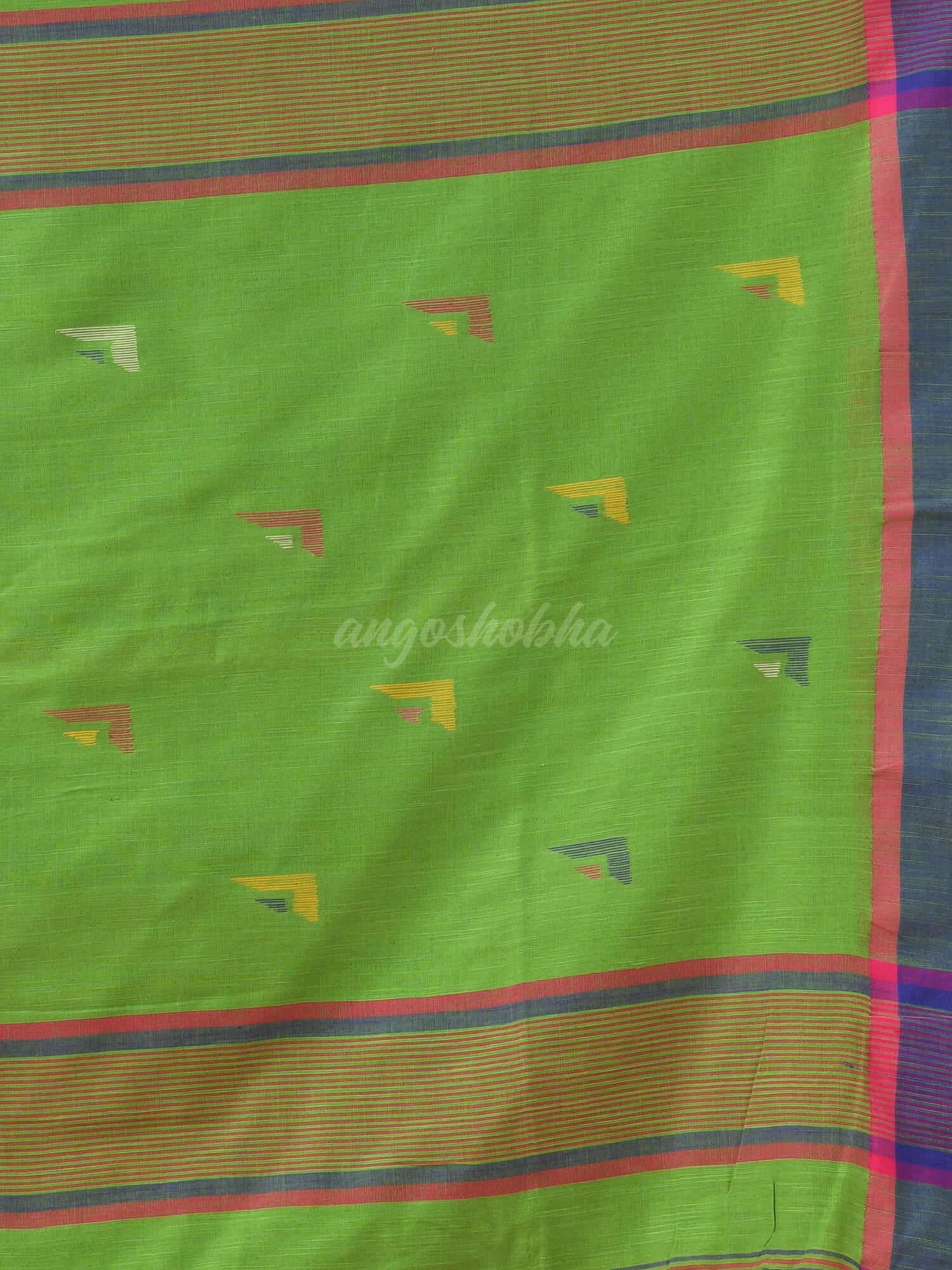 Green Cotton All Body Buti Handloom Saree