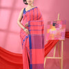 Peach Cotton Handloom Saree