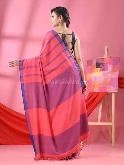 Peach Cotton Handloom Saree