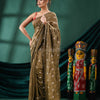 Beige Cotton Blend Handloom Saree