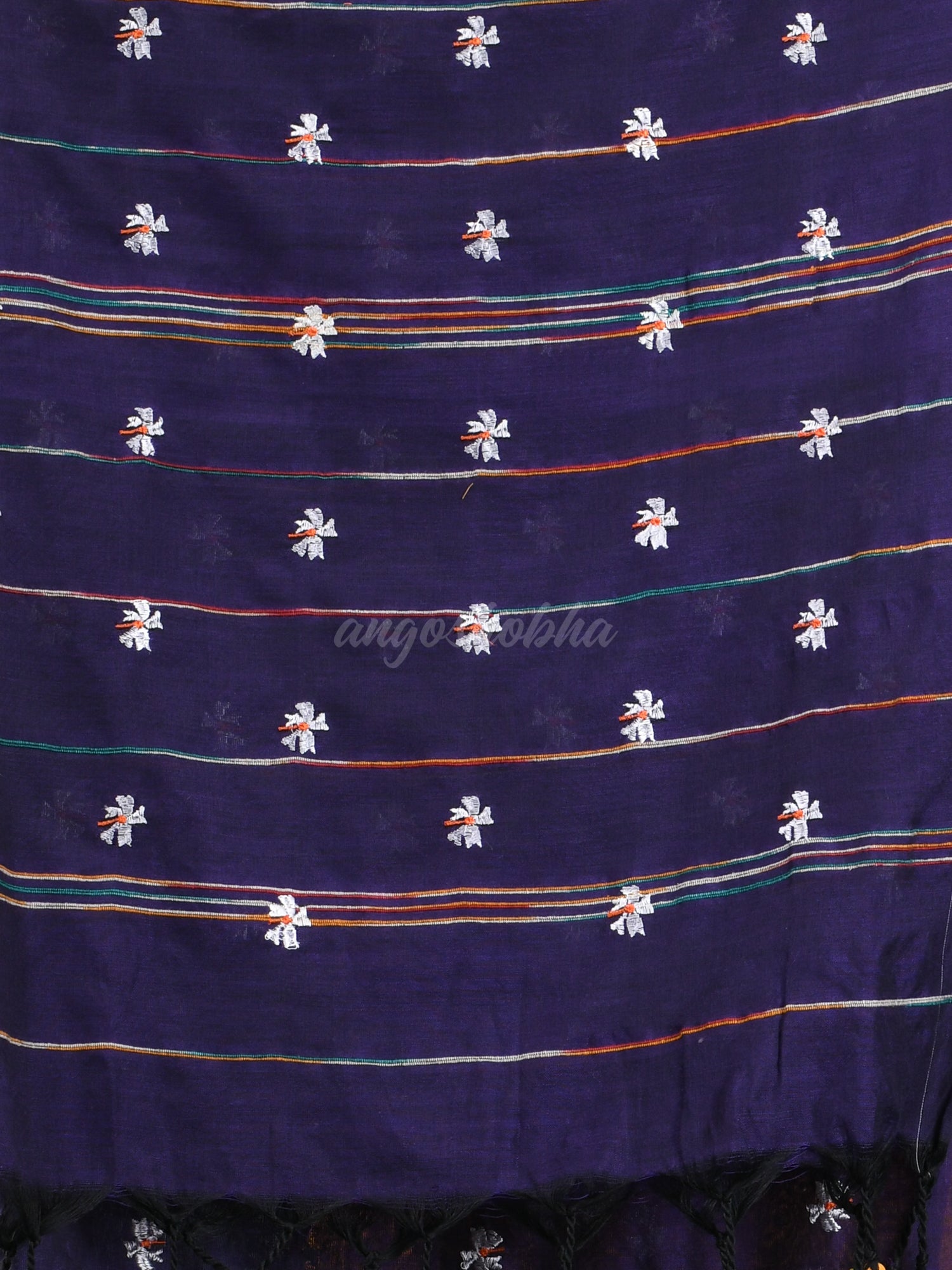 Violet Cotton Blend Handloom Saree