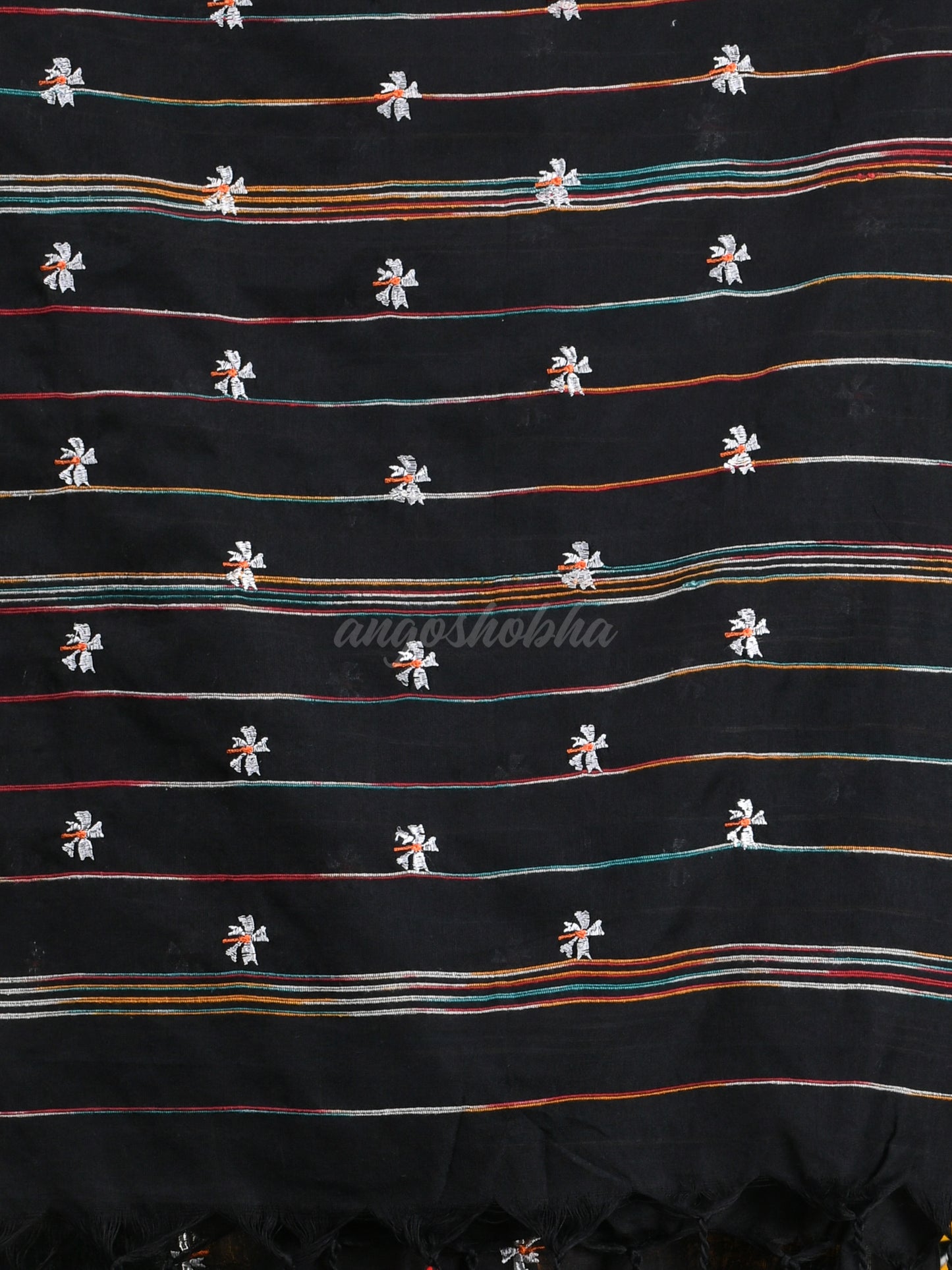 Black Cotton Blend Handloom Saree