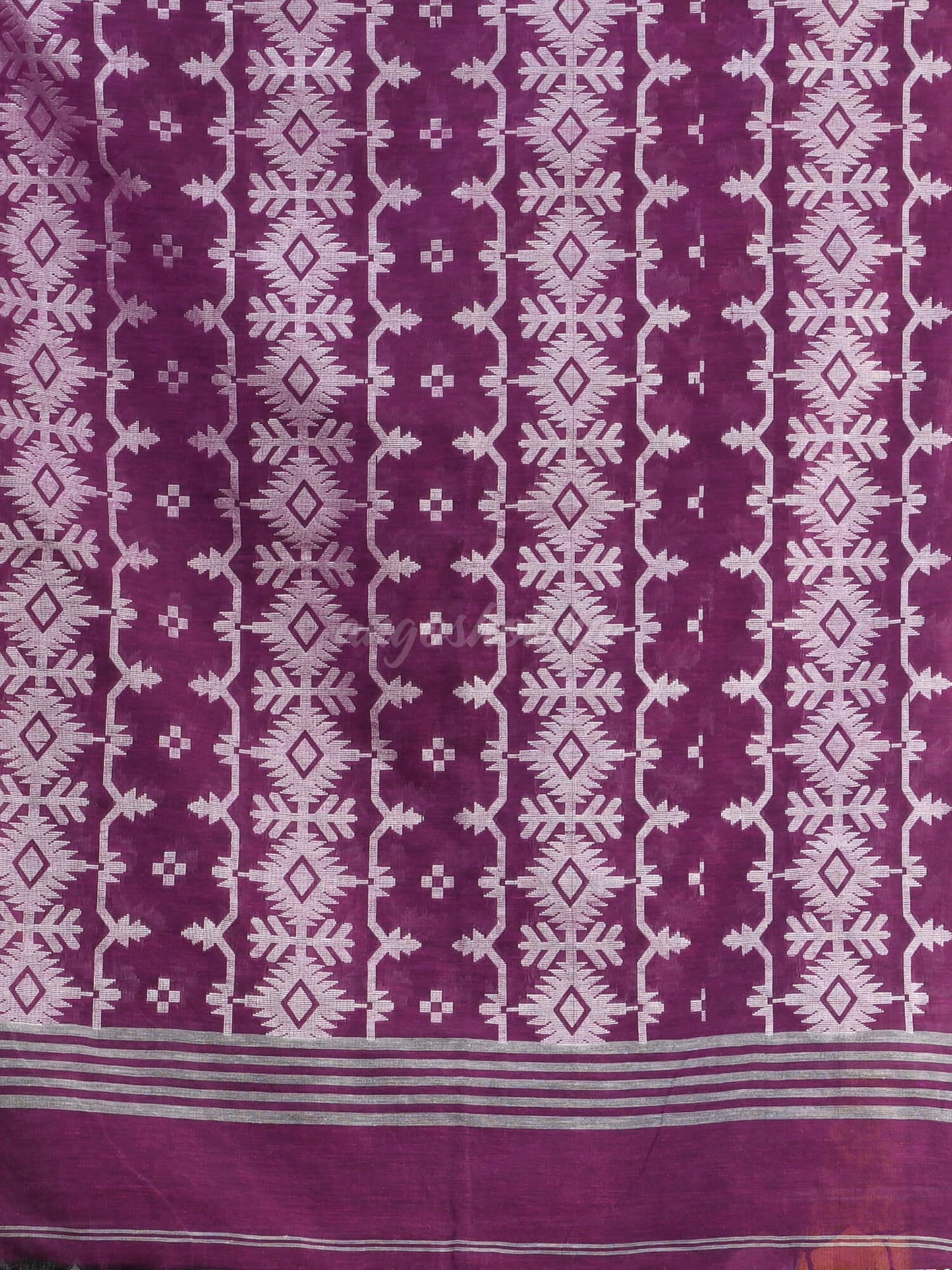 Purple Cotton Blend Handloom Saree