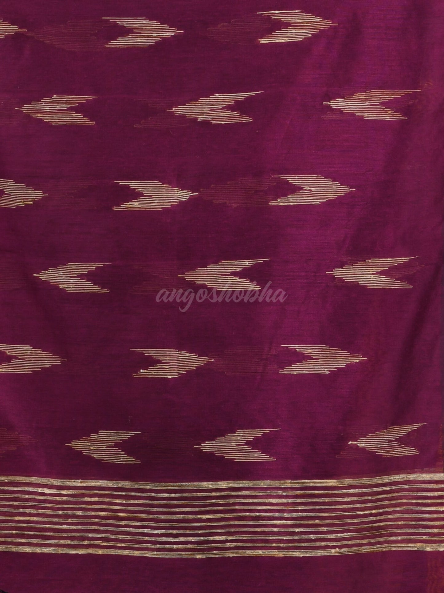 Magenta Cotton Blend Handloom Saree