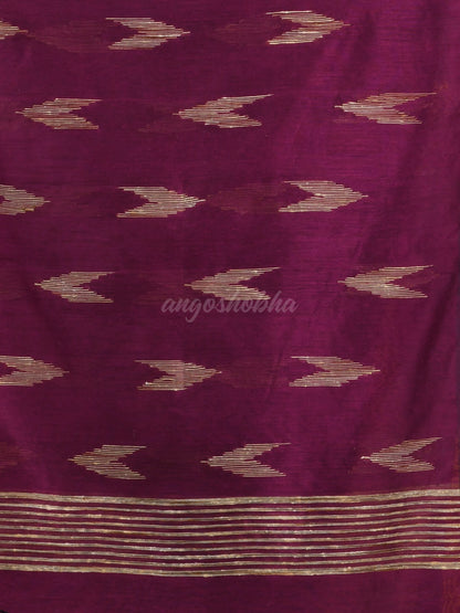 Magenta Cotton Blend Handloom Saree