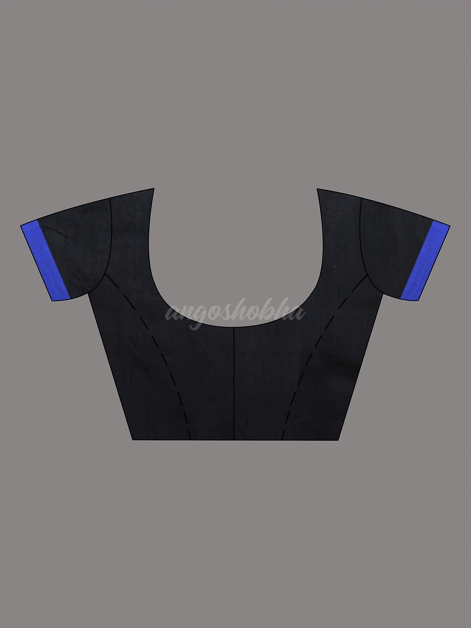 Black Cotton Blend Handloom Saree blouse