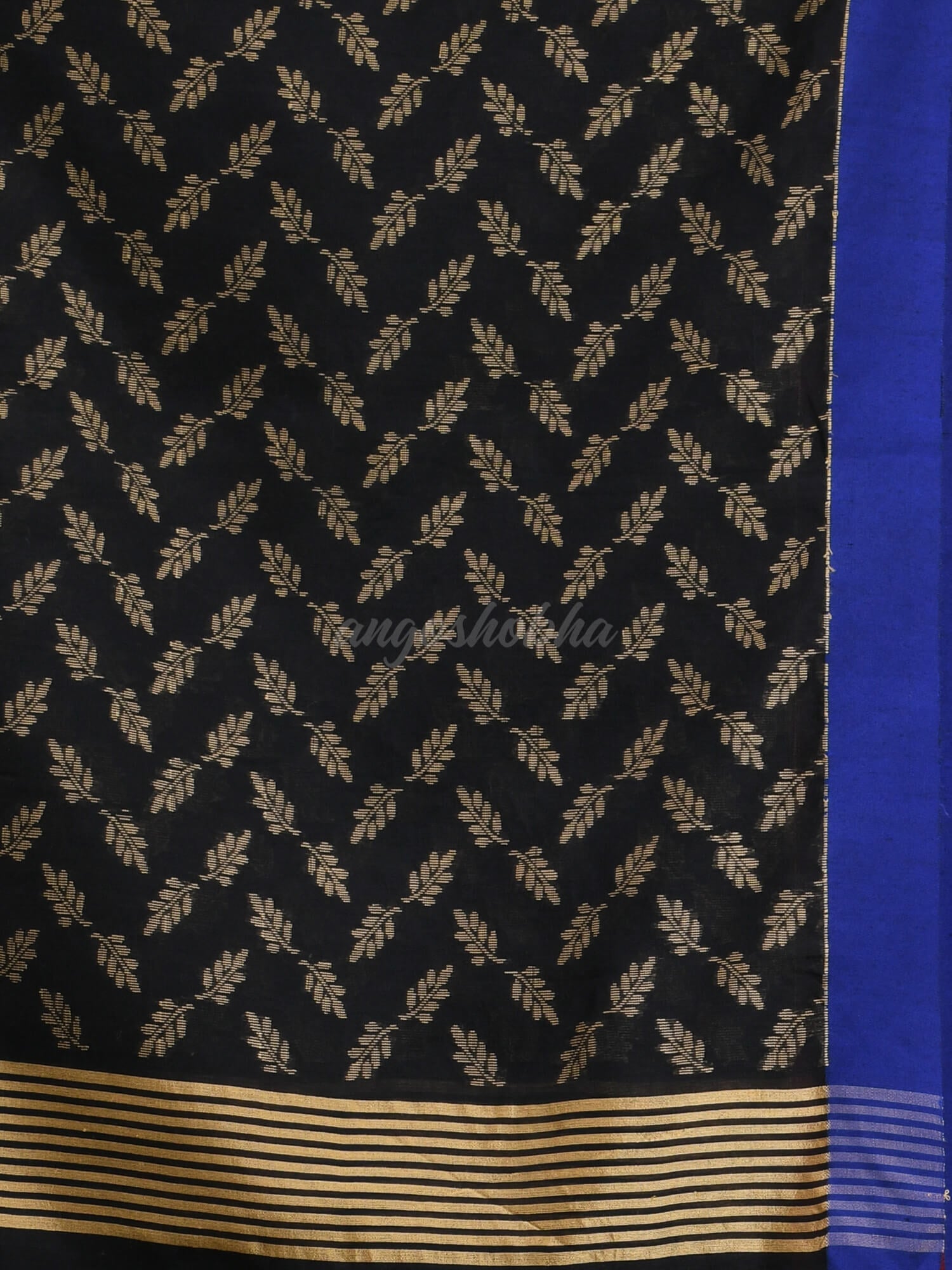 Black Cotton Blend Handloom Saree