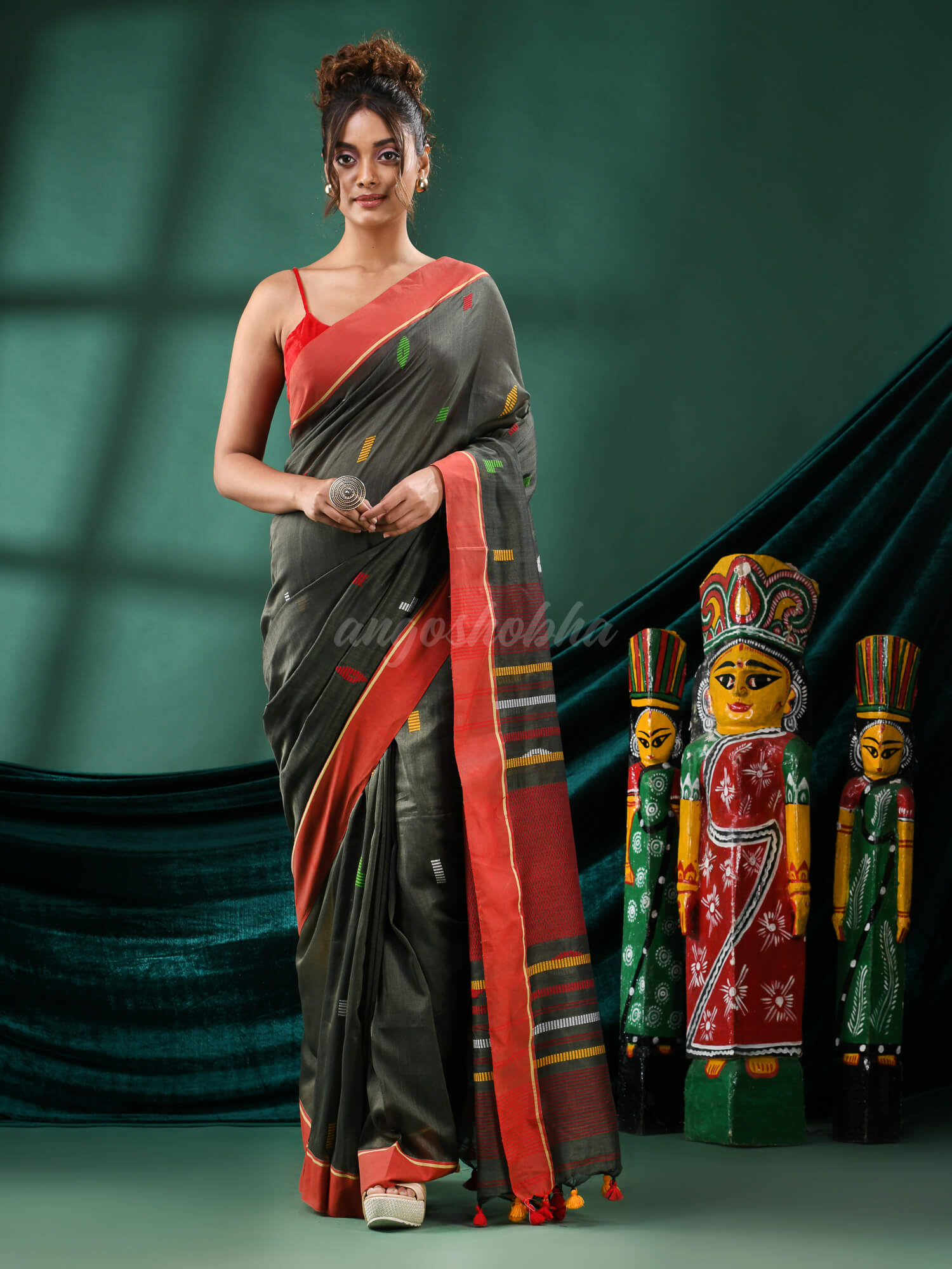 Stealth Grey  Cotton Handloom Saree