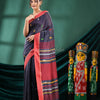 Silet Grey  Cotton Handloom Saree
