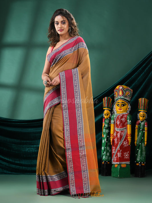 Mustard Cotton Handloom Saree