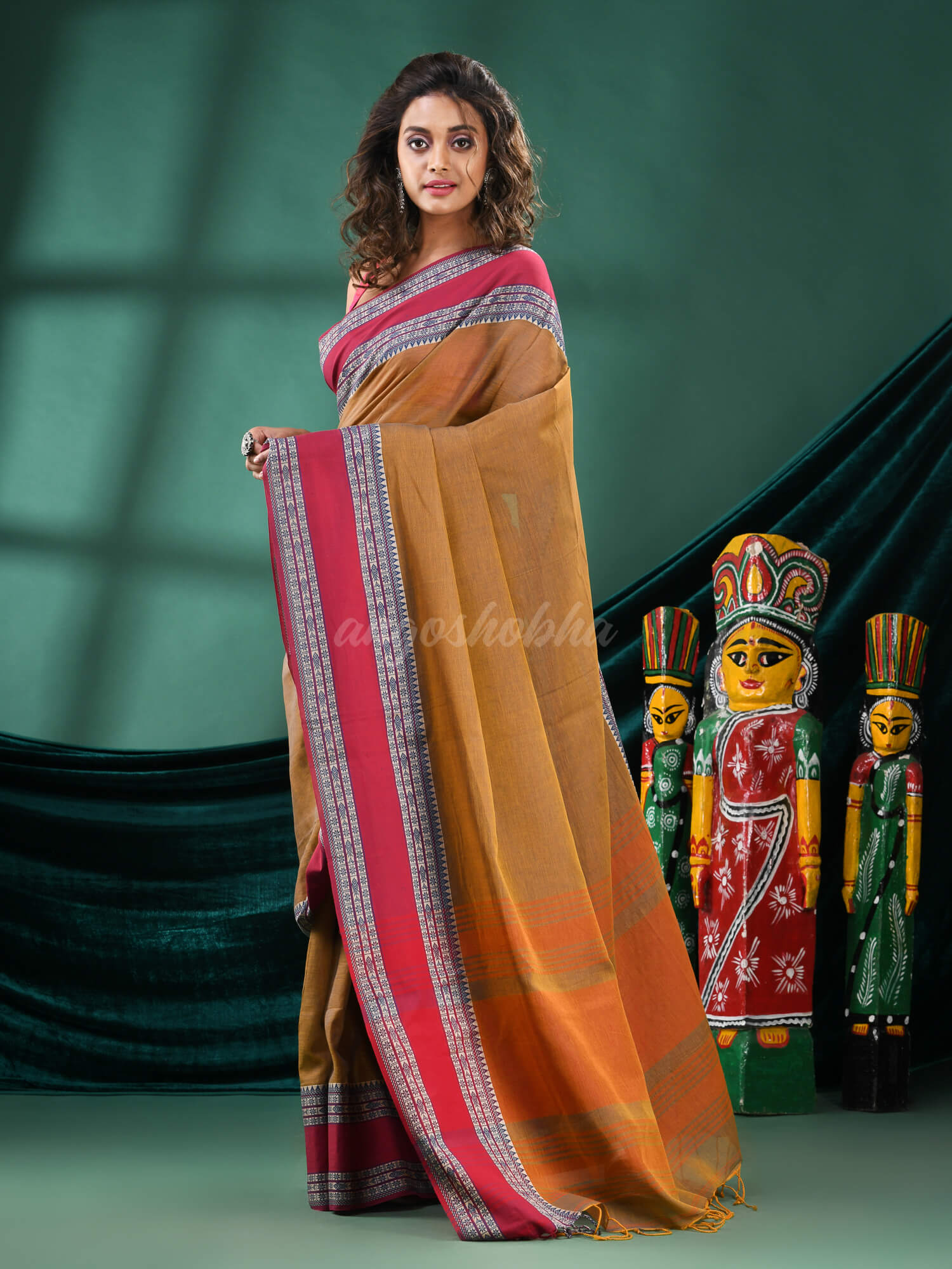 Mustard Cotton Handloom Saree