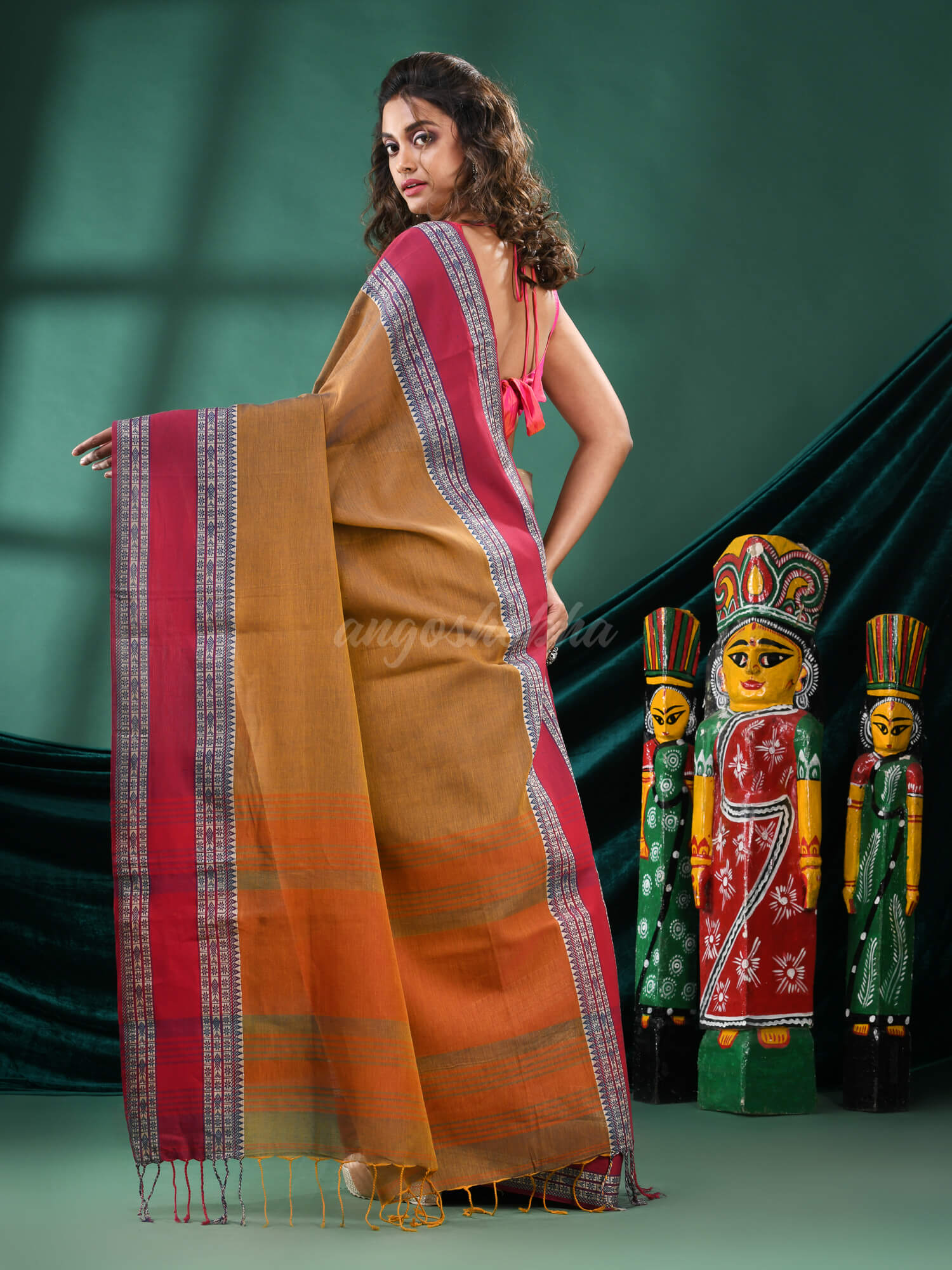 Mustard Cotton Handloom Saree