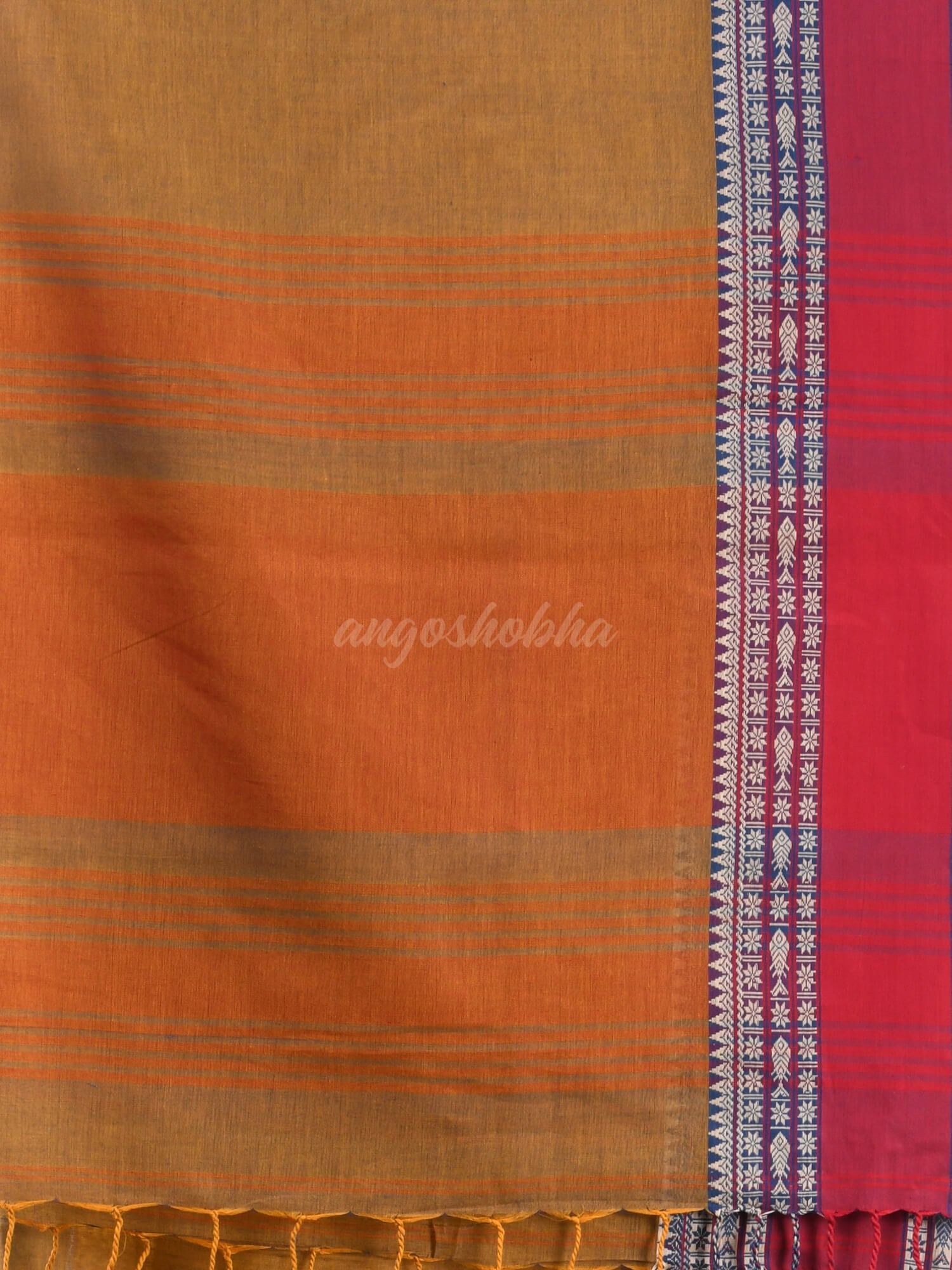 Mustard Cotton Handloom Saree