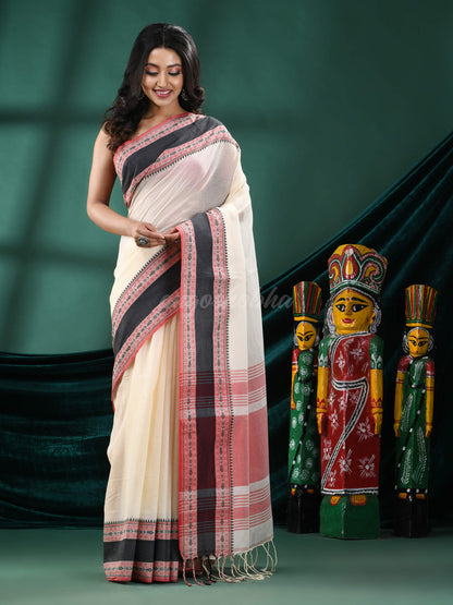 Off White Cotton Handloom Saree