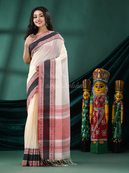 Off White Cotton Handloom Saree