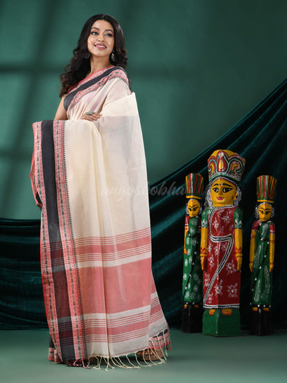 Off White Cotton Handloom Saree