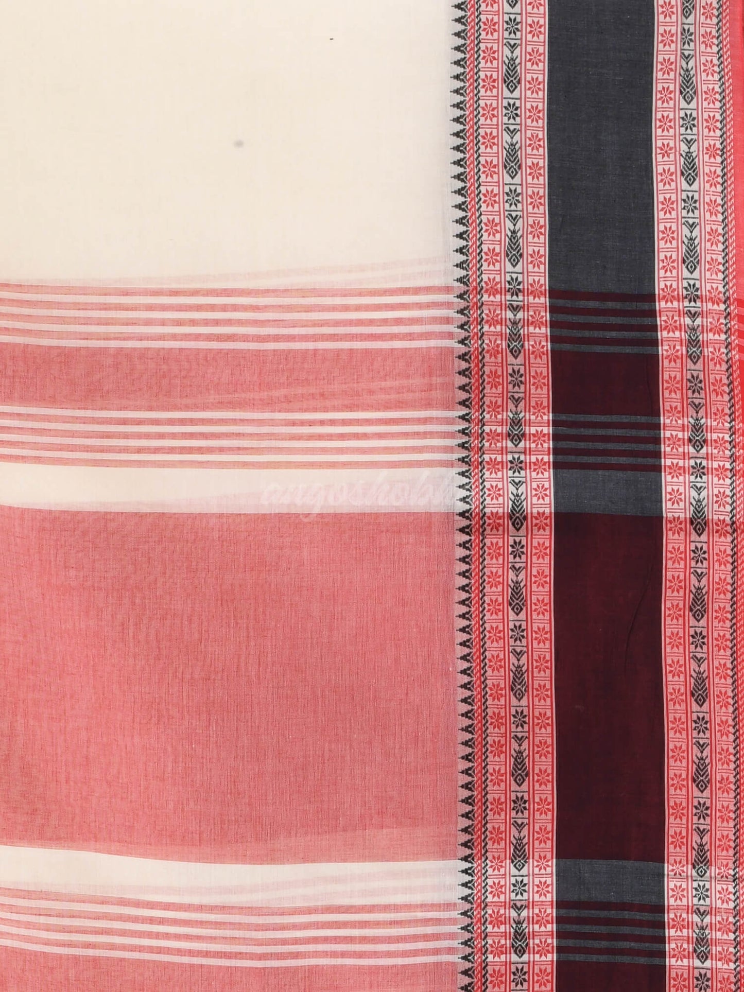 Off White Cotton Handloom Saree