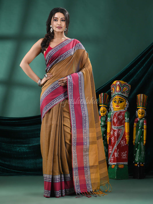 Mustard Cotton Handloom Saree