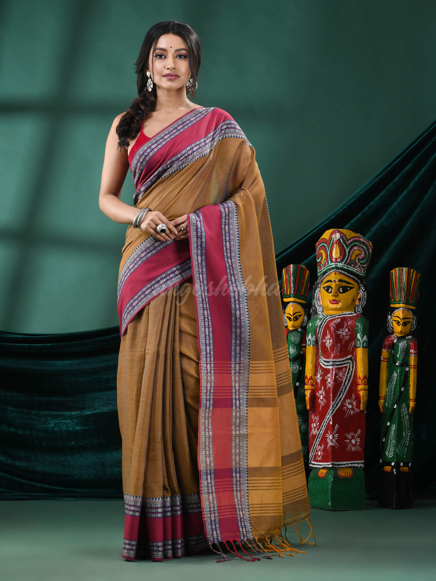 Mustard Cotton Handloom Saree