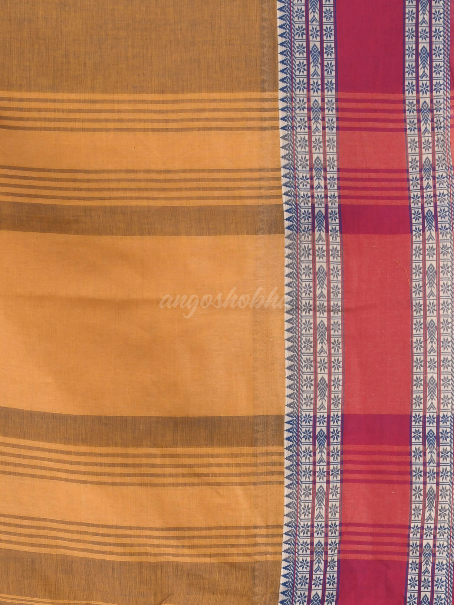 Mustard Cotton Handloom Saree