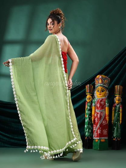 Green Cotton Handloom Saree