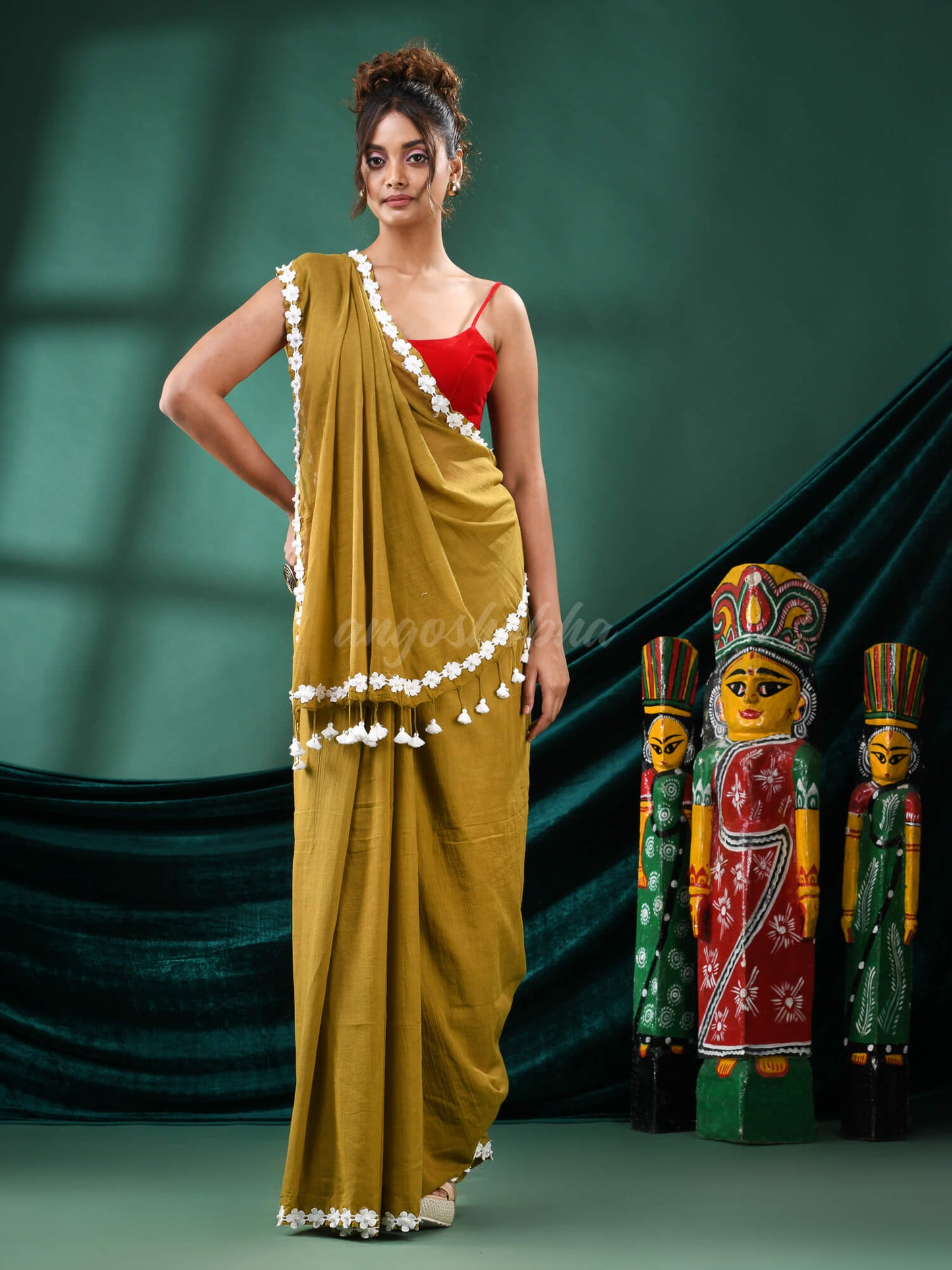 Mustard Cotton Handloom Saree