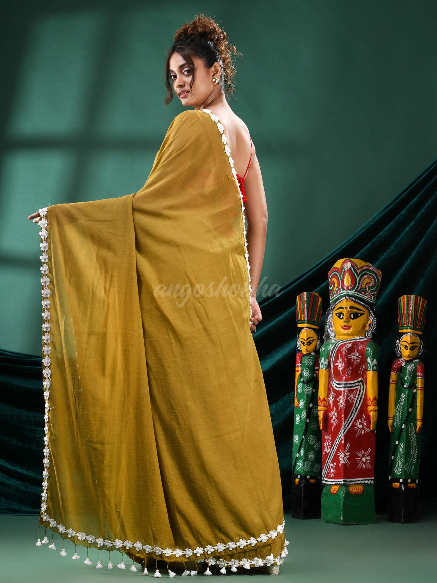 Mustard Cotton Handloom Saree