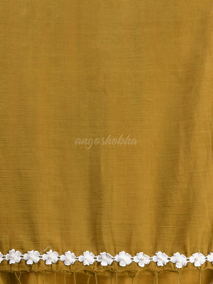 Mustard Cotton Handloom Saree