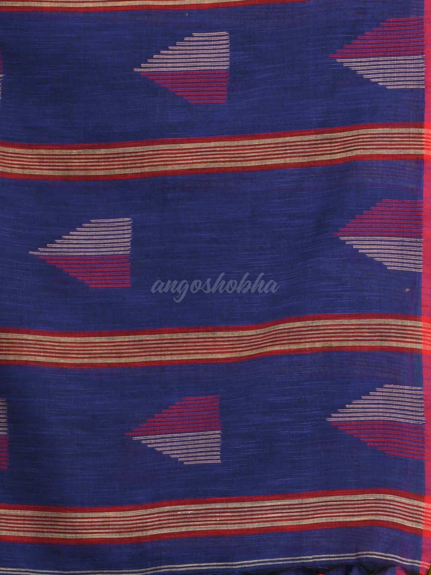 Navy Blue Cotton Handloom Saree