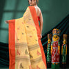 Yellow Cotton Peacock Design Handloom Saree