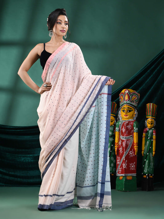 Cream Cotton Handloom Saree