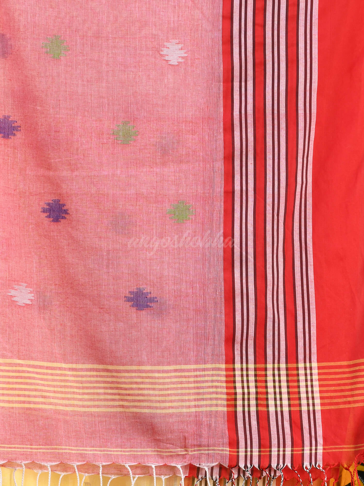 Yellow Cotton Handloom Saree