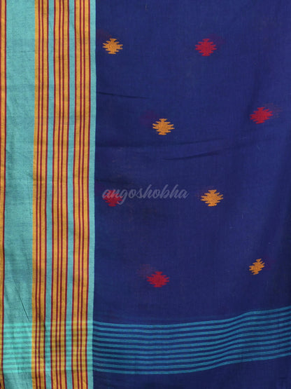 Teal Cotton Handloom Saree