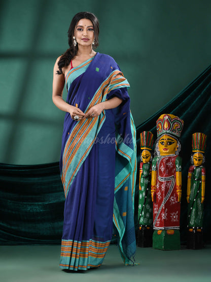 Blue Cotton Handloom Saree