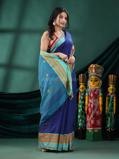 Blue Cotton Handloom Saree