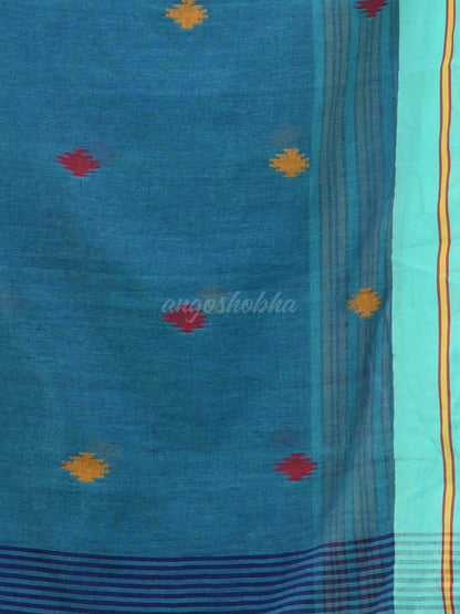 Blue Cotton Handloom Saree