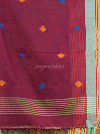 Olive Green Cotton Handloom Saree