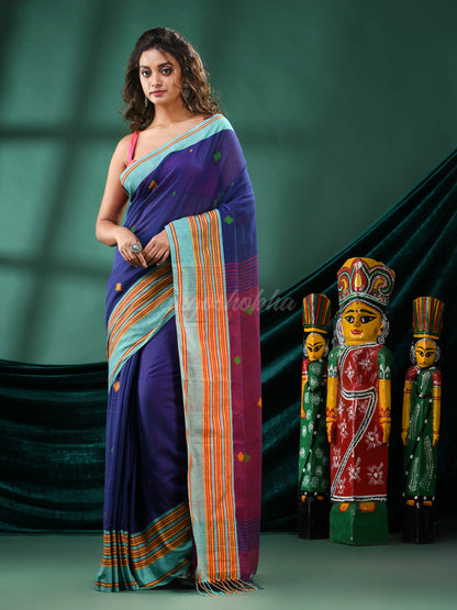 Blue Cotton Handloom Saree