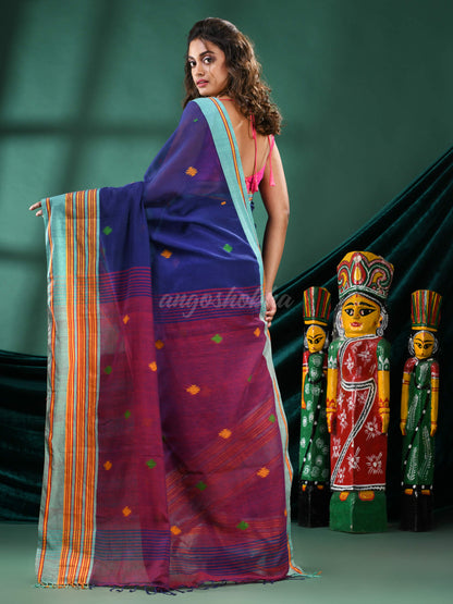 Blue Cotton Handloom Saree