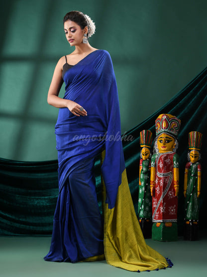 Blue Cotton Handloom Saree