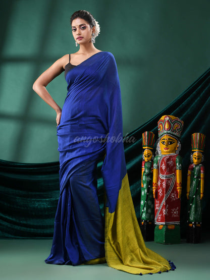 Blue Cotton Handloom Saree