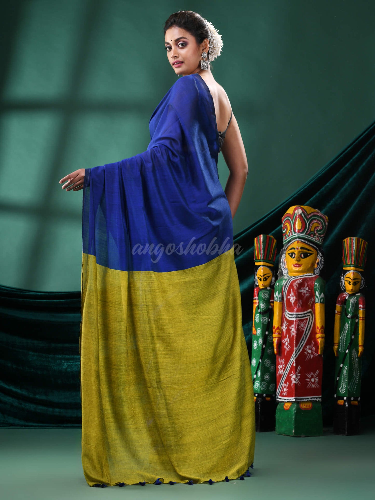 Blue Cotton Handloom Saree