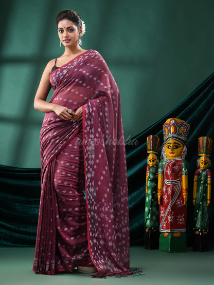 Dusty Pink Cotton Handloom Saree