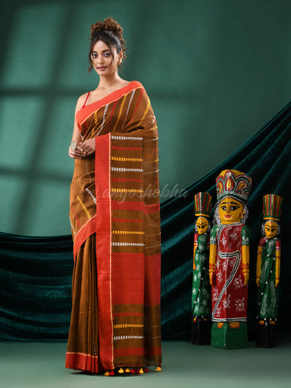 Mustard Cotton Handloom Saree