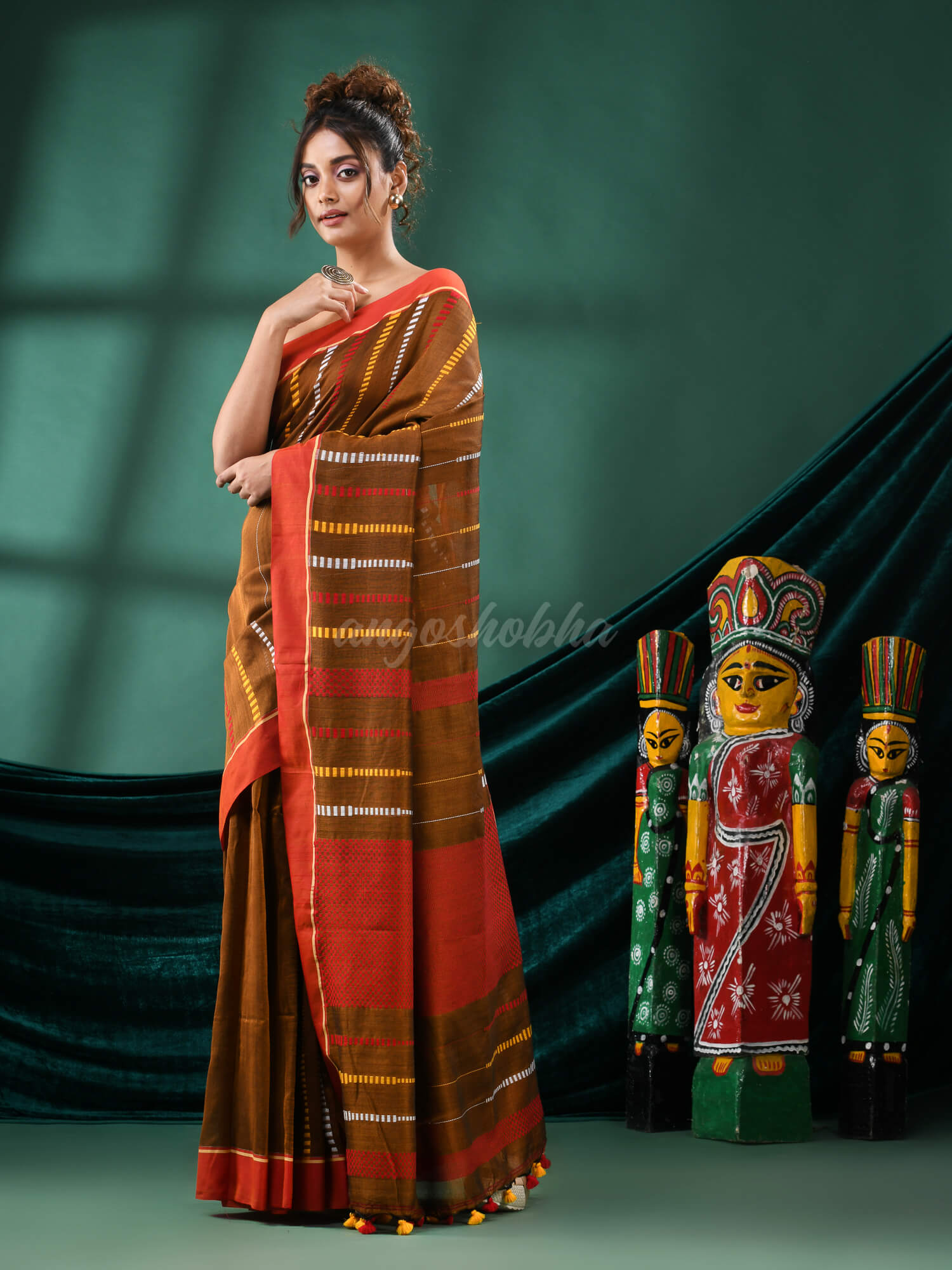 Mustard Cotton Handloom Saree