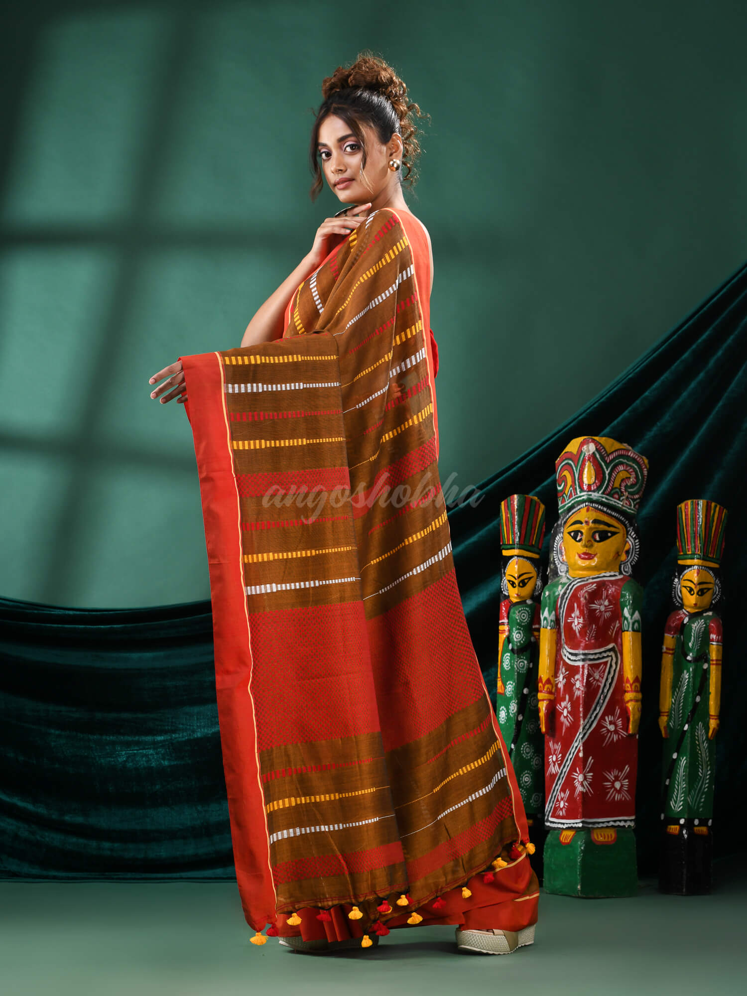 Mustard Cotton Handloom Saree