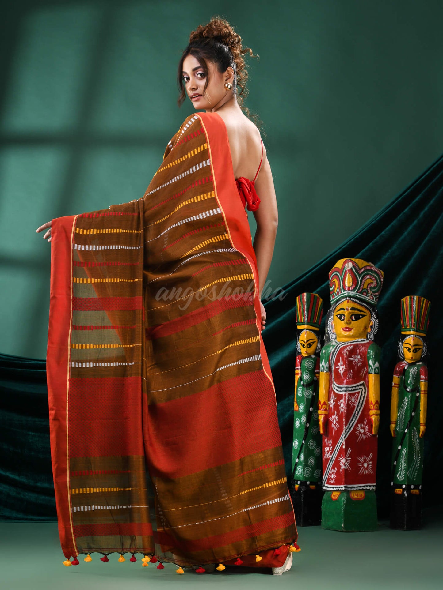 Mustard Cotton Handloom Saree