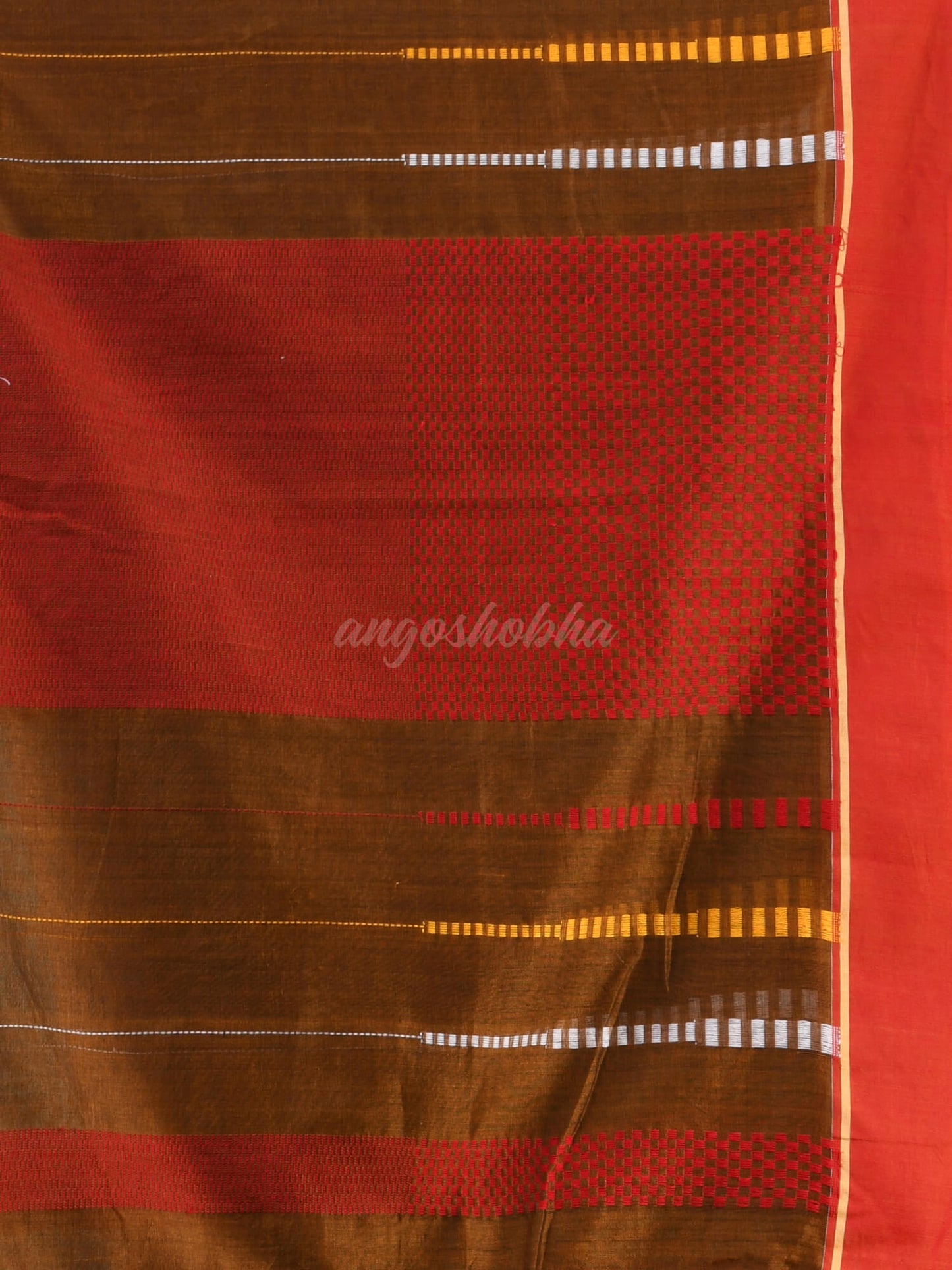 Mustard Cotton Handloom Saree