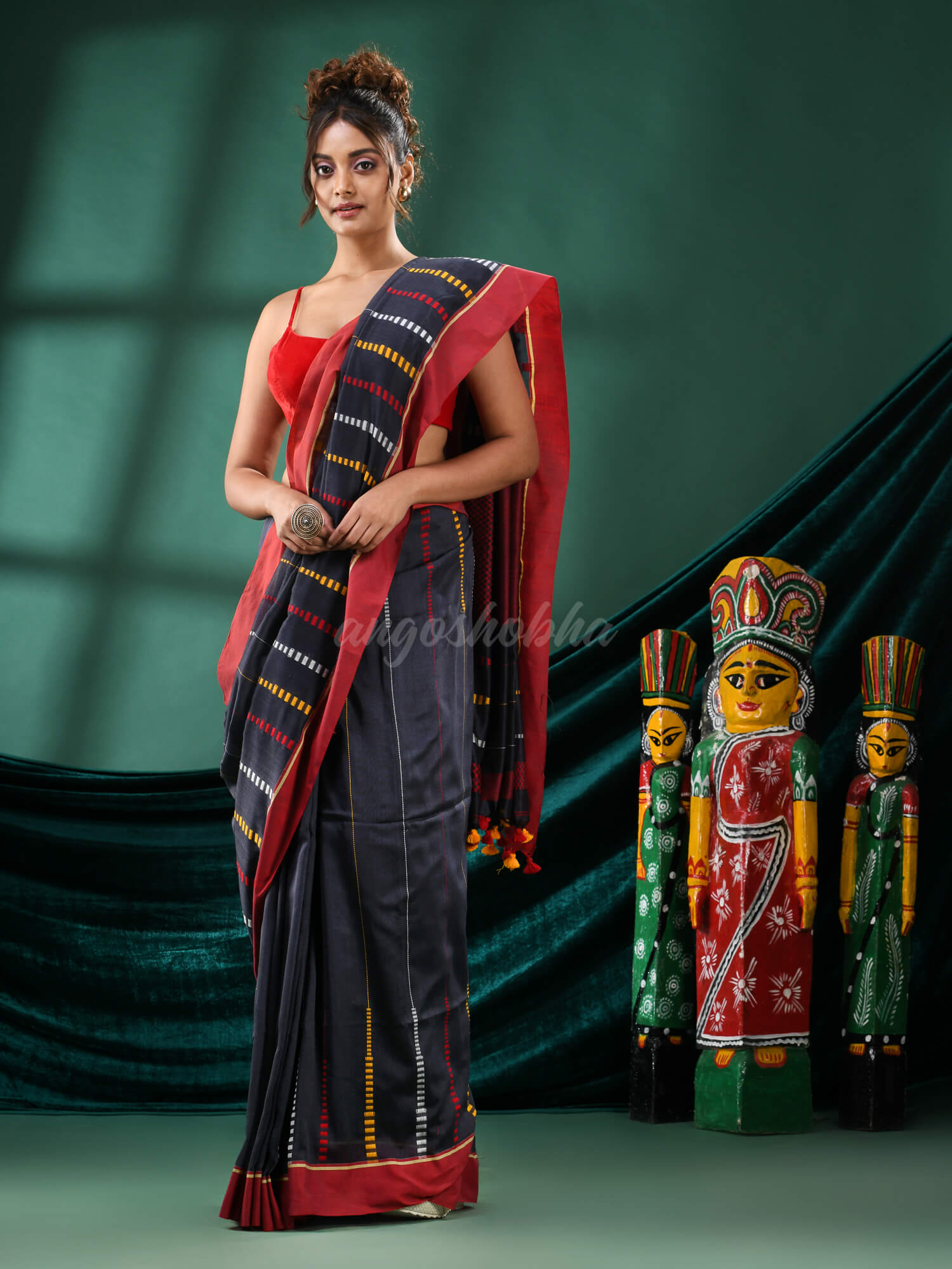 Silet Grey Cotton Handloom Saree